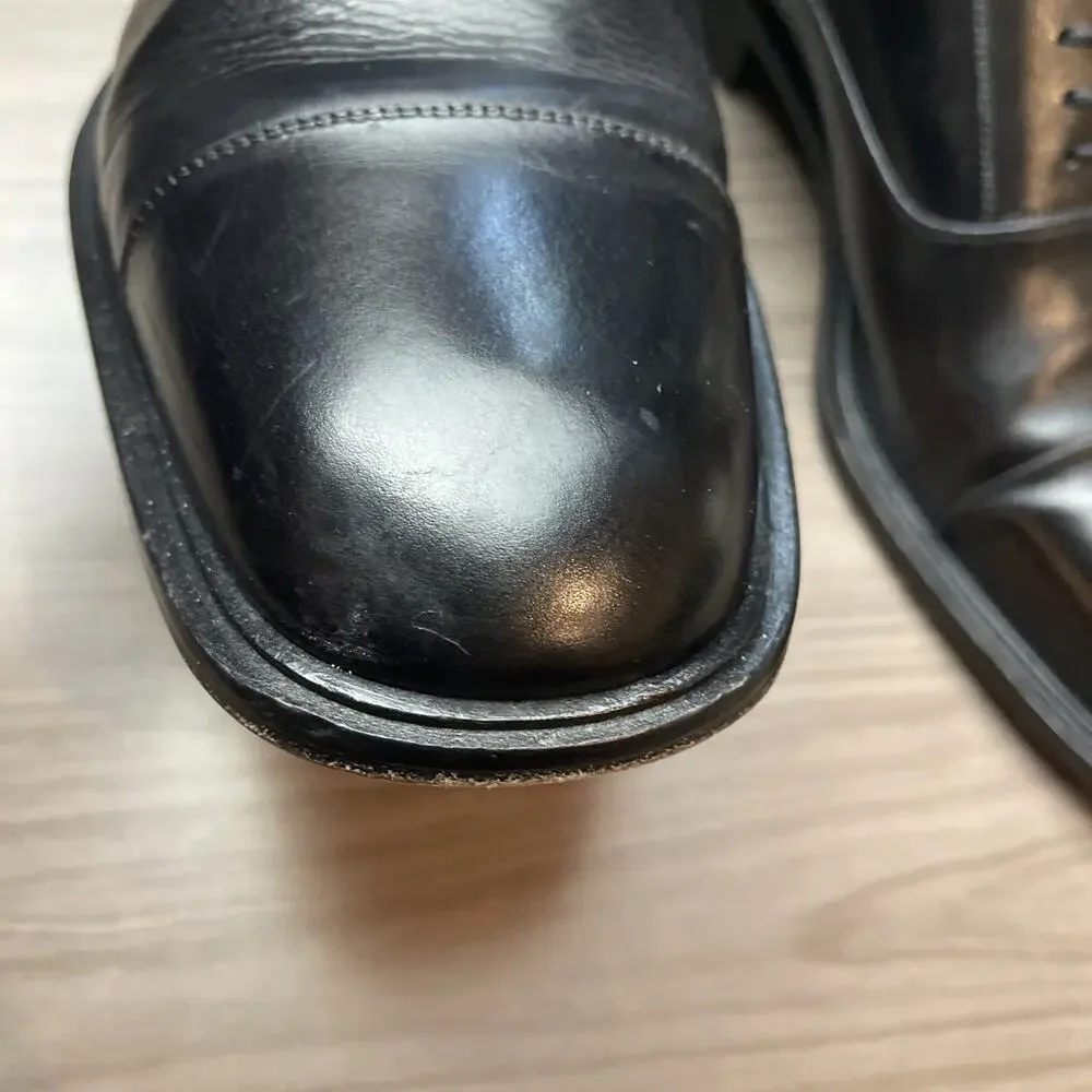 Bally Travesio Cap Toe Black Mens Oxford Shoes 10 U. S. 9EU Made in Italy